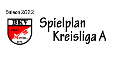 Spielplan Kreisliga A BKV Soest Werl 2022